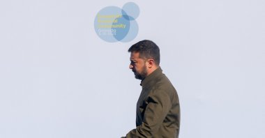 Ukrainian President Volodymyr Zelenskiy arrives at the European Political Community summit, in Granada, Spain October 5, 2023. REUTERS/Jon Nazca