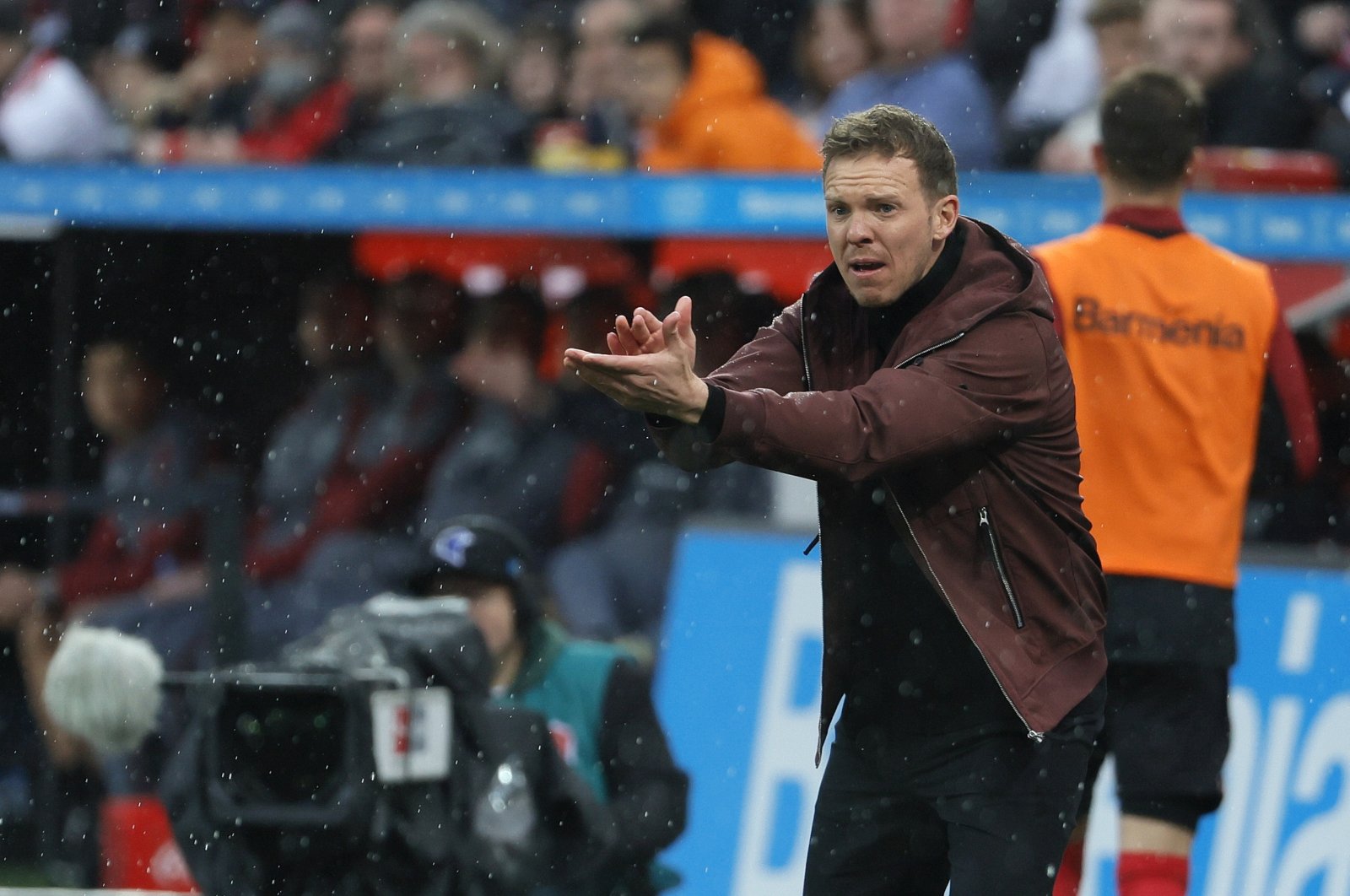 Germany&#039;s coach Julian Nagelsmann gestures during the Bundesliga match between Bayer 04 Leverkusen and FC Bayern Munich, Leverkusen, Germany, March 19, 2023. (Getty Images Photo)