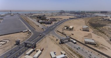 This aerial photo shows Iraq's port of Umm Qasr near the city of Basra, Iraq, May 25, 2022. (AP Photo)