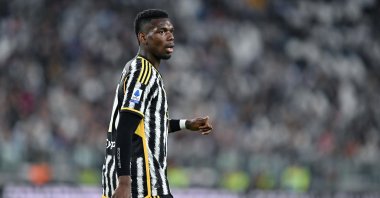 Juventus' Paul Pogba reacts during the Italian Serie A match Juventus FC vs US Cremonese at the Allianz Stadium, Turin, Italy, May 14, 2023. (EPA Photo)
