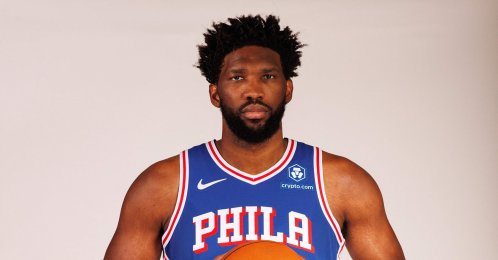 Philadelphia 76ers's Joel Embiid poses for a portrait during Philadelphia 76ers media day at 76ers Training Complex, New Jersey, US., Oct.2, 2023. (AFP Photo)