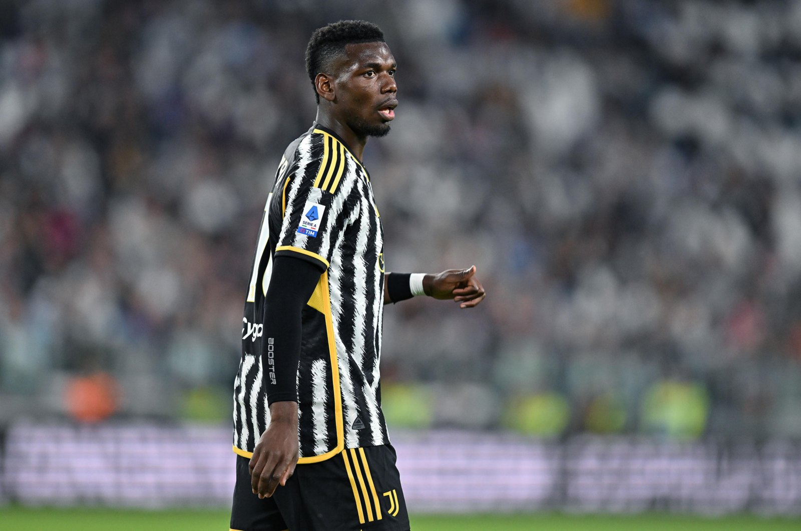 Juventus&#039; Paul Pogba reacts during the Italian Serie A match Juventus FC vs US Cremonese at the Allianz Stadium, Turin, Italy, May 14, 2023. (EPA Photo)