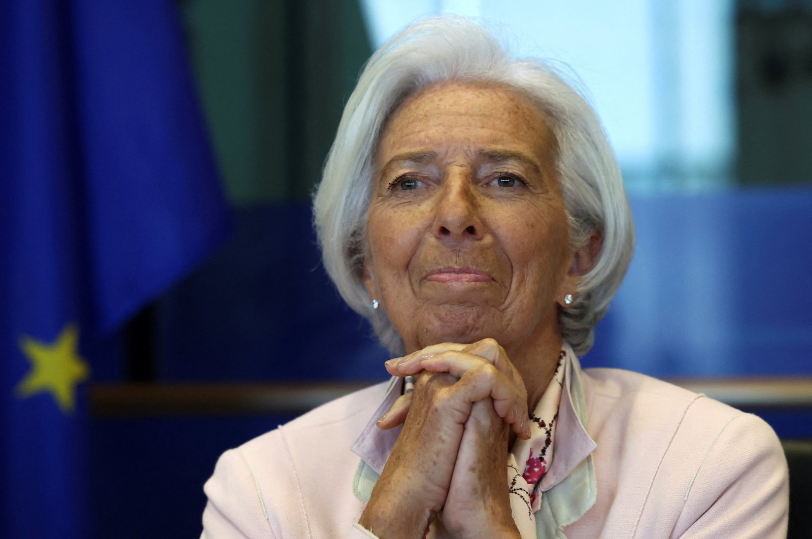 European Central Bank (ECB) President Christine Lagarde looks on as she attends the European Parliament&#039;s Committee on Economic and Monetary Affairs, at the European Parliament, in Brussels, Belgium Sept. 25, 2023. (Reuters Photo)