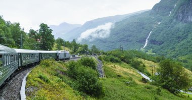 The scenic Flam Railway (Flamsbana) runs from Flam to Myrdal, 866 meters above sea level, Flam, Sogn og Fjordane, Norway, Aug. 25, 2015. (Getty Images Photo)