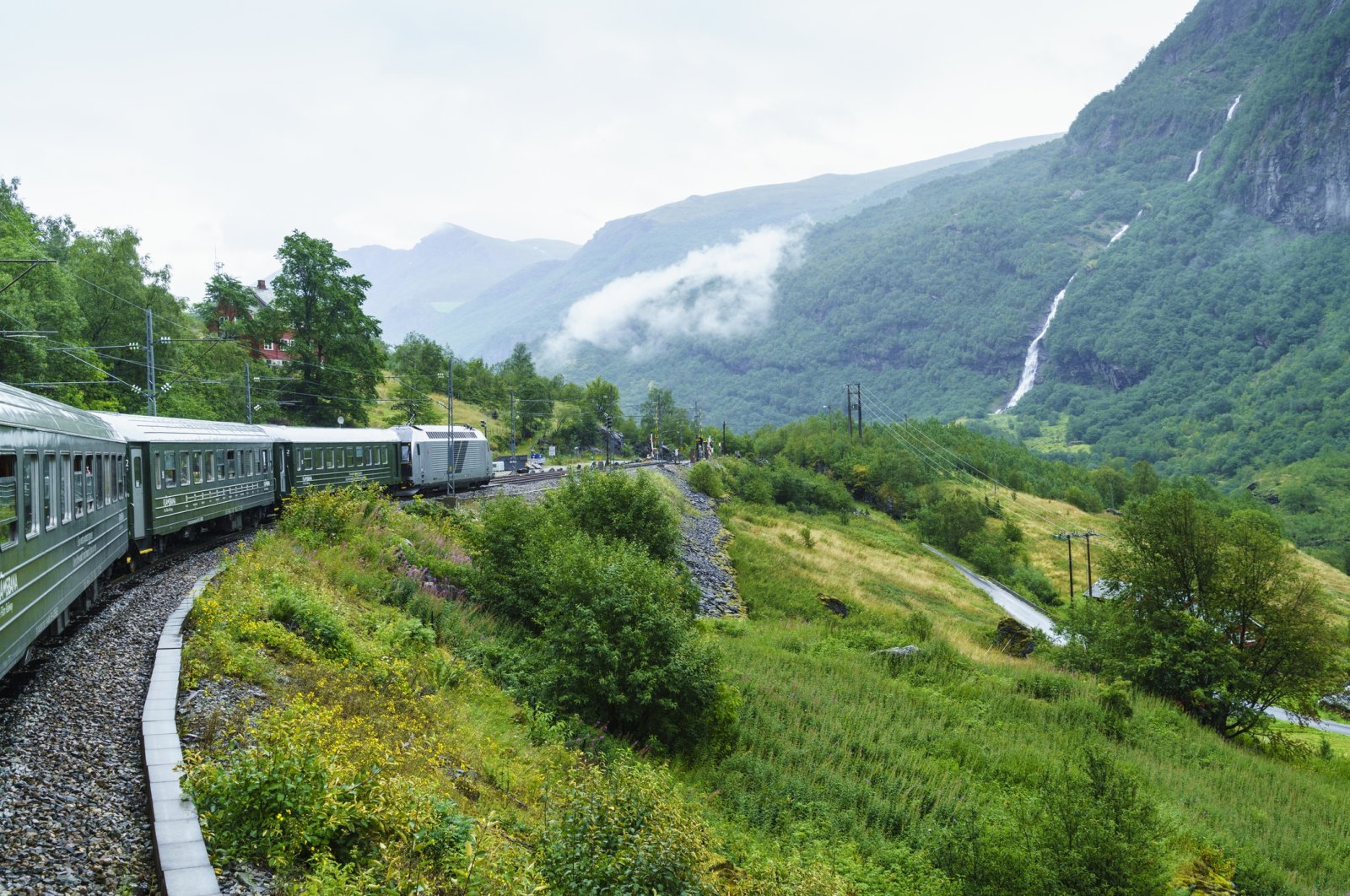 The scenic Flam Railway (Flamsbana) runs from Flam to Myrdal, 866 meters above sea level, Flam, Sogn og Fjordane, Norway, Aug. 25, 2015. (Getty Images Photo)