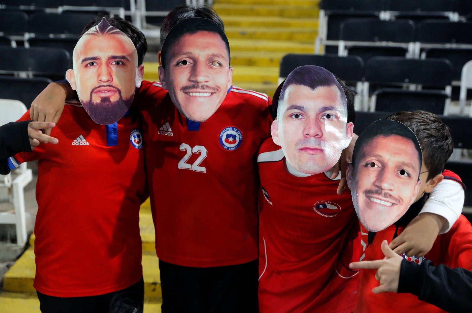 Chilean fans wait for the start of the 2026 FIFA World Cup South American qualifiers football match between Chile and Colombia, at the David Arellano Monumental stadium, Santiago, Chile, Sept. 12, 2023. (AFP Photo)