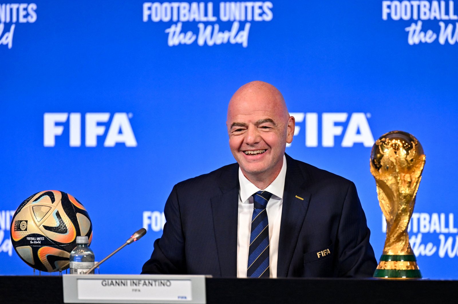 FIFA President Gianni Infantino during the FIFA Virtual Council Meeting, Zurich, Switzerland, Oct. 4, 2023. (Reuters Photo) 