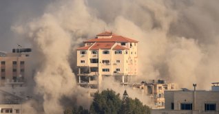 Smoke plumes billow following Israeli bombardment in Gaza City Palestine, Oct.11, 2023. (AFP Photo)