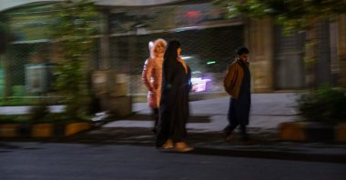 People gather outside their residences after an earthquake in Herat, Afghanistan, Oct. 11, 2023. (EPA Photo)