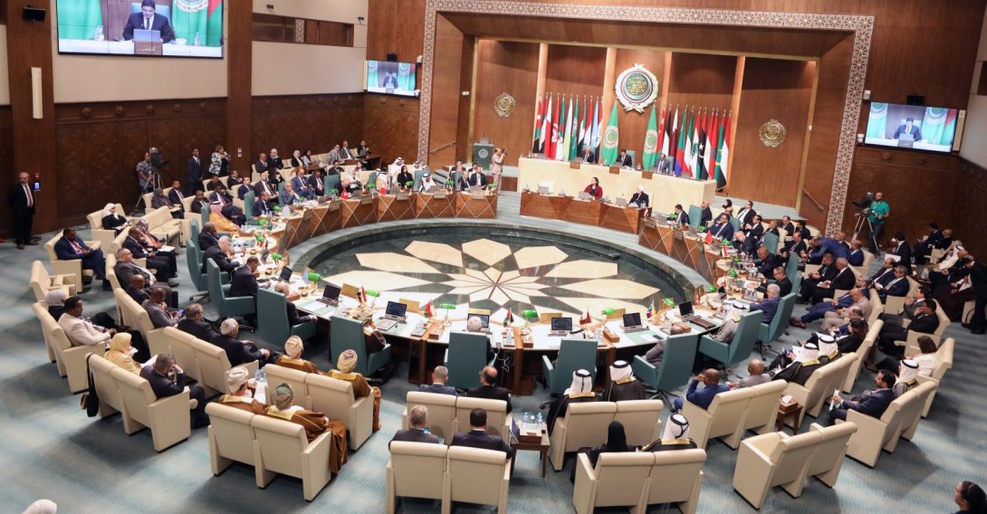 A general view for the emergency meeting of Arab foreign ministers at the Arab League headquarters, in Cairo, Egypt, Oct. 11, 2023. (EPA Photo)
