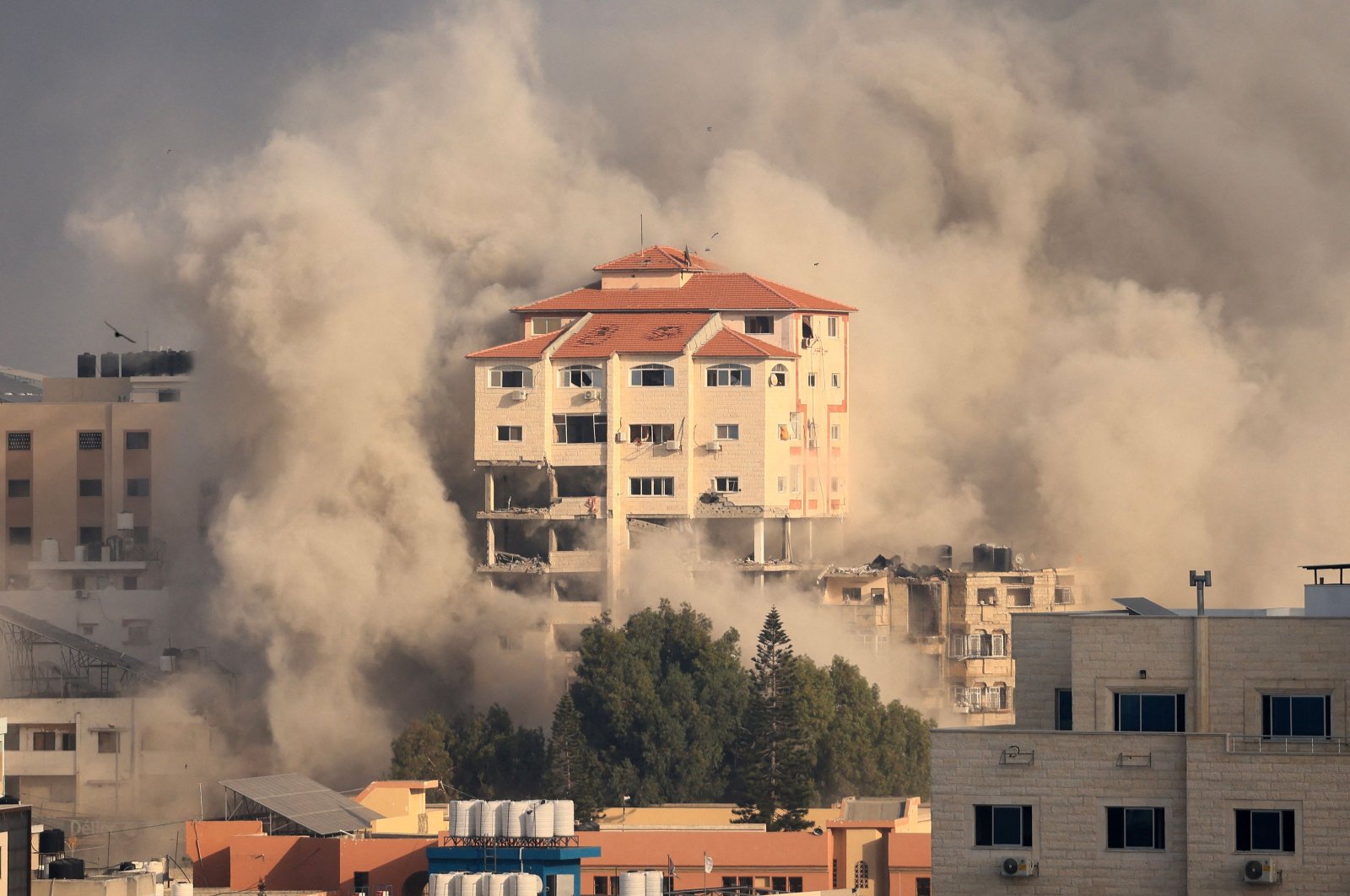 Smoke plumes billow following Israeli bombardment in Gaza City Palestine, Oct.11, 2023. (AFP Photo)