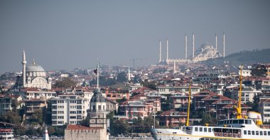 Tourists and Turkish citizens in Istanbul, the largest city in Türkiye, transited the Bosporus on passenger ferry boats and car transfer ferries on a sunny autumn day, Istanbul, Türkiye, Oct. 23, 2021. (Getty Images Photo)