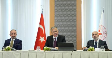 Interior Minister Ali Yerlikaya speaks to reporters in Istanbul, Türkiye, Oct. 12, 2023. (DHA Photo)