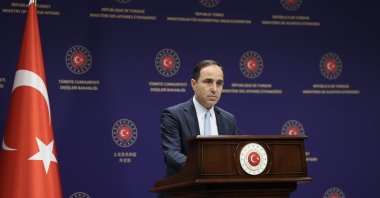 Foreign Ministry spokesman Tanju Bilgiç listens during a news conference in Ankara, June 25, 2021. (AA File Photo)