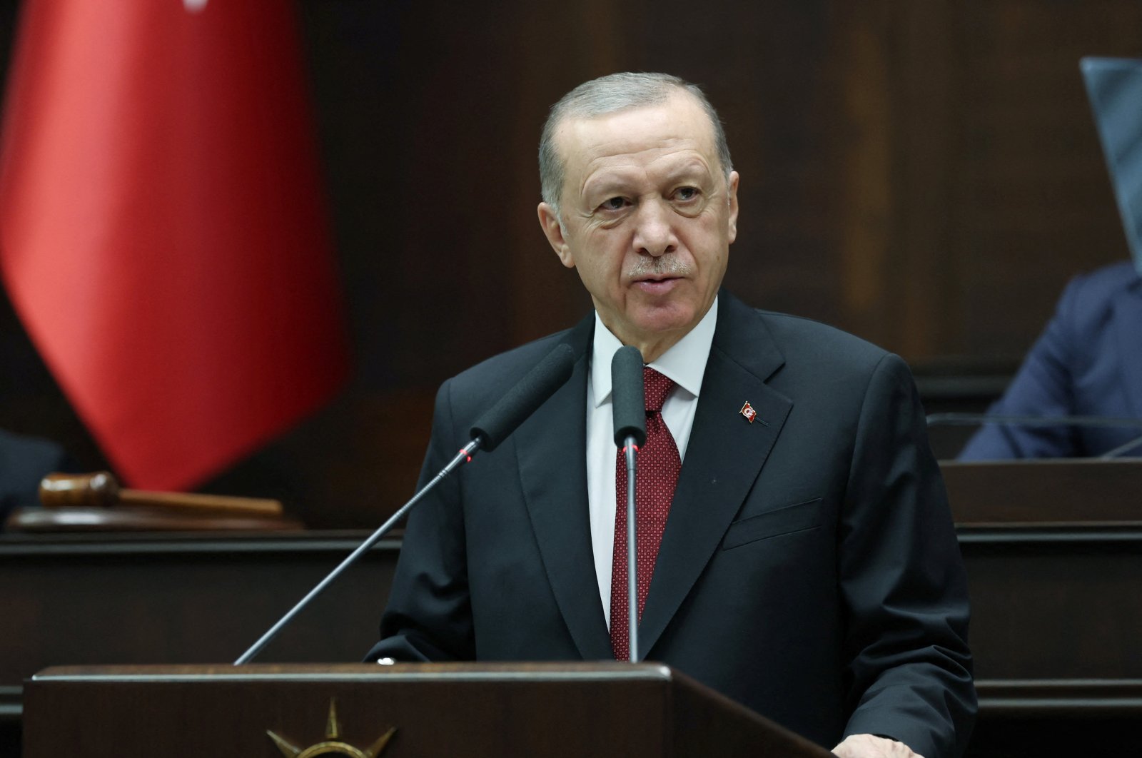President Tayyip Erdoğan speaks at a program in Ankara, Türkiye, Oct. 11, 2023. (Reuters Photo)