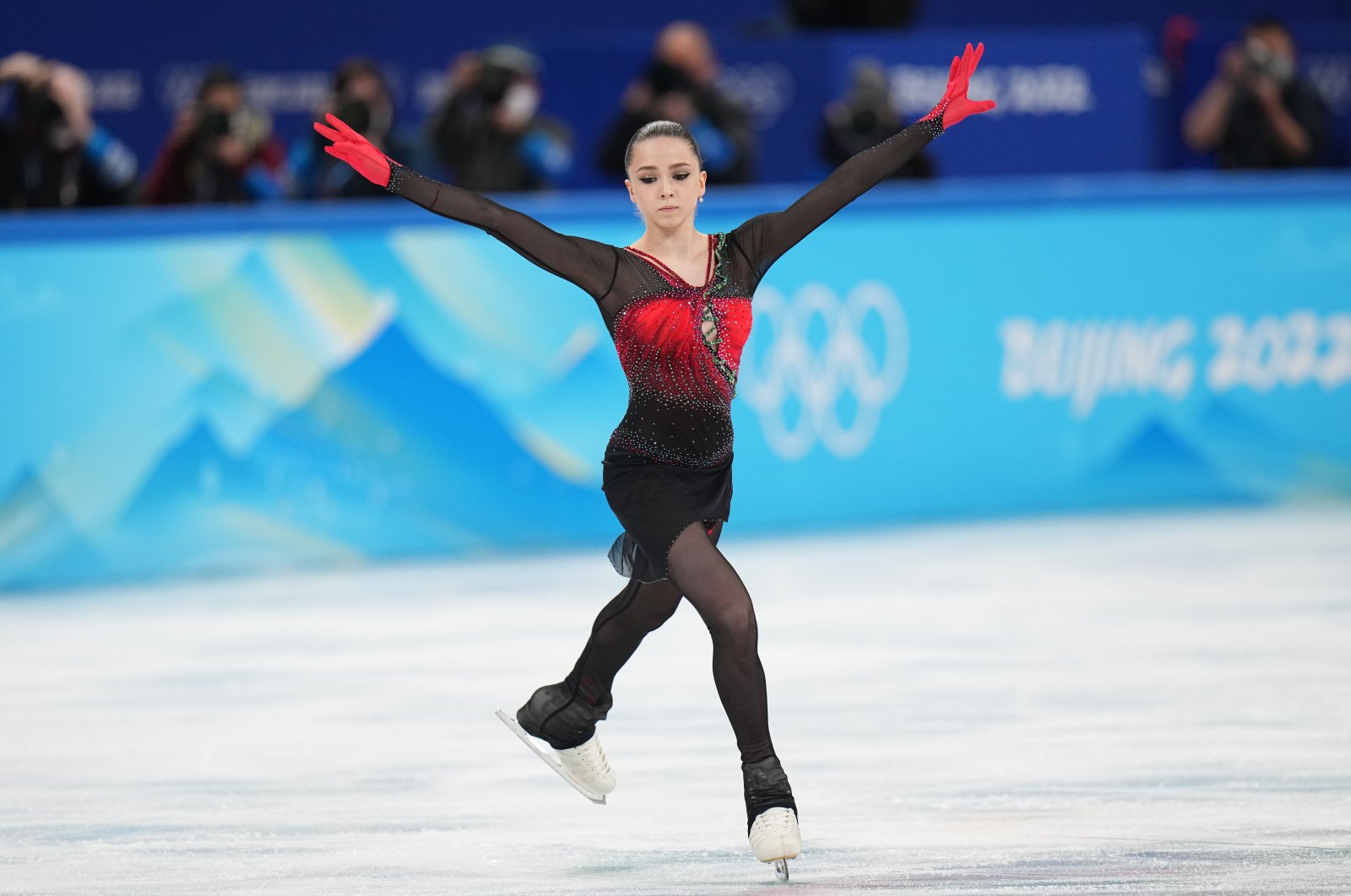 Team ROC&#039;s Kamila Valieva skates during the Women Single Skating Free Skating on Day 13 of the Beijing 2022 Winter Olympic Games at Capital Indoor Stadium, Beijing, China, Feb. 17, 2022. (Getty Images Photo)