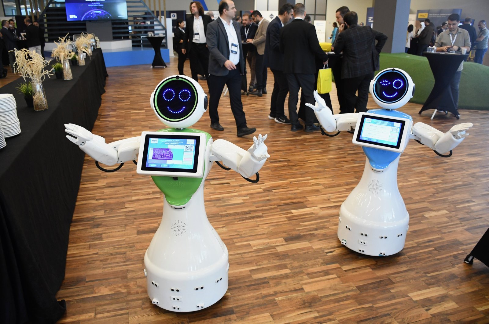 Robots at the Government Information and Communication Technologies (ICT) Conference held under the sponsorship of Türksat in Gebze district of northwestern Kocaeli province, Türkiye, Oct. 12, 2023. (AA Photo)