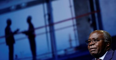 Zambia's Finance Minister Situmbeko Musokotwane attends a panel on the fourth day of the annual meeting of the IMF and the World Bank, following last month's deadly earthquake, Marrakech, Morocco, Oct. 12, 2023. (Reuters Photo)