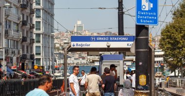 Commuters at Sirkeci tram station, Istanbul, Türkiye, Aug. 28, 2022. (Shutterstock Photo)