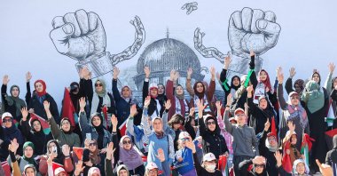 Demonstrators shout slogans during a rally in solidarity with Palestinians, in Ankara, Türkiye, Oct. 14, 2023. (AFP Photo)
