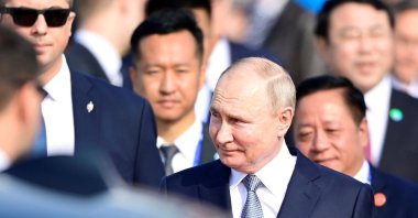 Russia&#039;s President Vladimir Putin arrives at Beijing Capital International Airport to attend the Third Belt and Road Forum in Beijing, China, Oct. 17, 2023. (Reuters Photo)