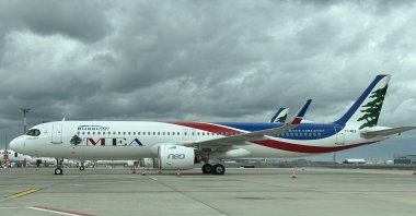 A Middle East Airlines aircraft is seen at Istanbul Airport, Istanbul, Türkiye, Oct. 17, 2023. (IHA Photo)