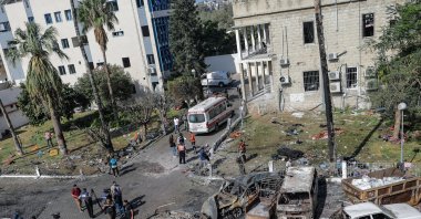 The scene at Al-Ahli hospital in Gaza following Israel's attack, Palestine, Oct. 18, 2023. (EPA Photo)