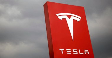 The logo of Tesla is seen in Taipei, Taiwan, Aug. 11, 2017. (Reuters Photo)
