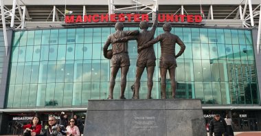 A general view at Old Trafford, home of Manchester United. Sir Jim Ratcliffe and his Ineos company are reportedly ready to buy a 25% stake in United, Manchester, U.K., Oct. 19, 2023. (Getty Images Photo)