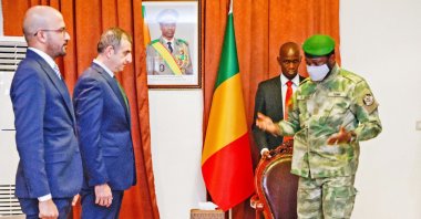 Haluk Bayraktar (L-2), general manager of Baykar, attends the "National Order of Mali" ceremony, Bamako, Mali. (Baykar Photo via AA)