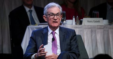 Federal Reserve Chair Jerome Powell speaks during a meeting of the Economic Club of New York in New York City, U.S., Oct. 19, 2023. (Reuters Photo)