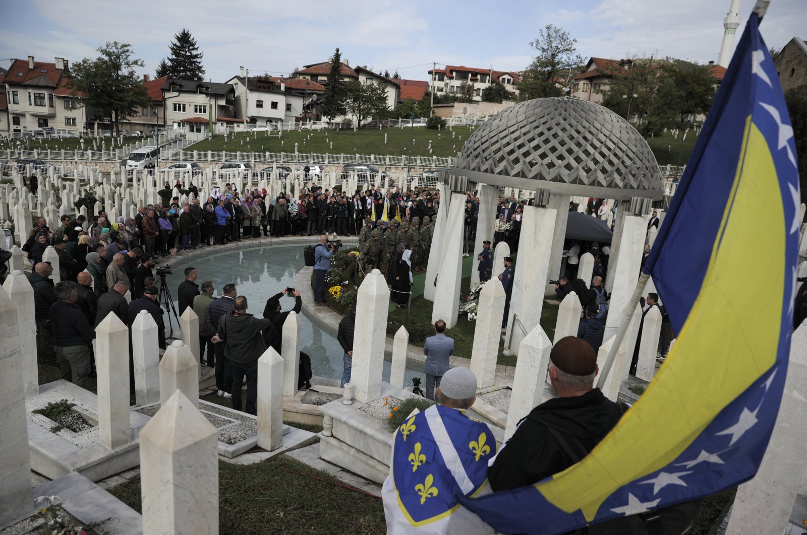 On the 20th anniversary of the death of Alija Izetbegovic, the first president of independent Bosnia-Herzegovina, a commemoration ceremony was held at his grave at the Kovachi Martyrs&#039; Cemetery, in the capital Sarajevo, Bosnia-Herzegovina, Oct. 19, 2023. (AA Photo)