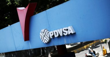 A state oil company PDVSA&#039;s logo is seen at a gas station in Caracas, Venezuela, May 17, 2019. (Reuters Photo)