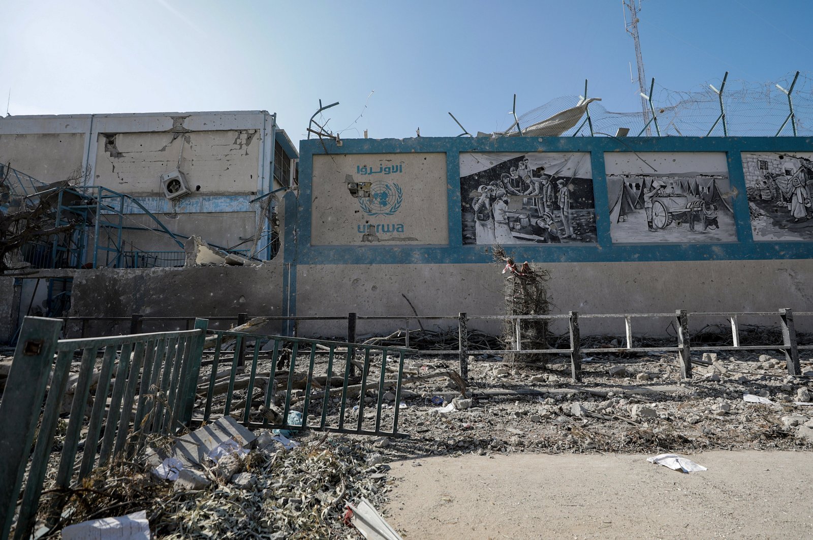 Damage at the U.N. headquarters following an Israeli air strike in Gaza City, Palestine, Oct. 19, 2023. (EPA Photo)