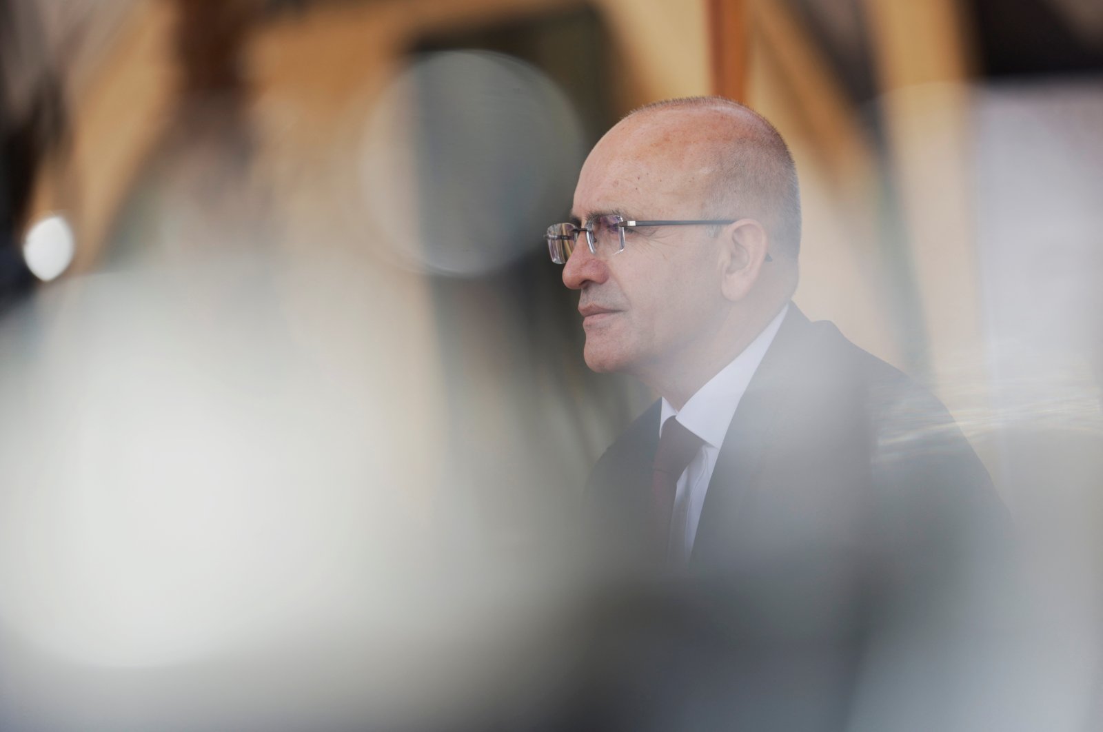 Treasury and Finance Minister Mehmet Şimşek attends an interview during the annual meeting of the International Monetary Fund and the World Bank, in Marrakech, Morocco, Oct. 13, 2023. (Reuters Photo)