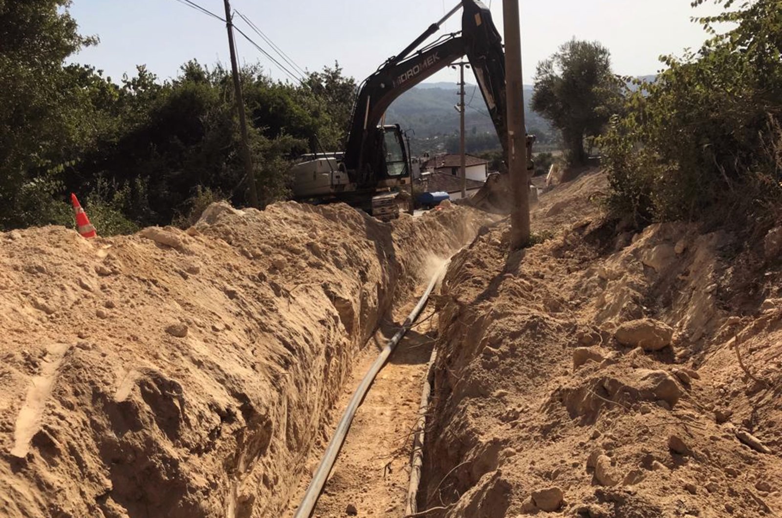 Municipality efforts to partially meet the water demand by reserving water solely for essential consumption, Muğla, Türkiye, Oct. 20, 2023. (IHA Photo)