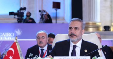 Foreign Minister Hakan Fidan attends Cairo Peace Summit in Egypt, Saturday, Oct. 21, 2023. (IHA Photo)