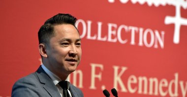 Pulitzer Prize-winning author Dr. Viet Thanh Nguyen speaks at the PEN/Hemingway 2019 Award Ceremony at The John F. Kennedy Presidential Library And Museum in Boston, Massachusetts on April 7, 2019. (Getty Images, File Photo)
