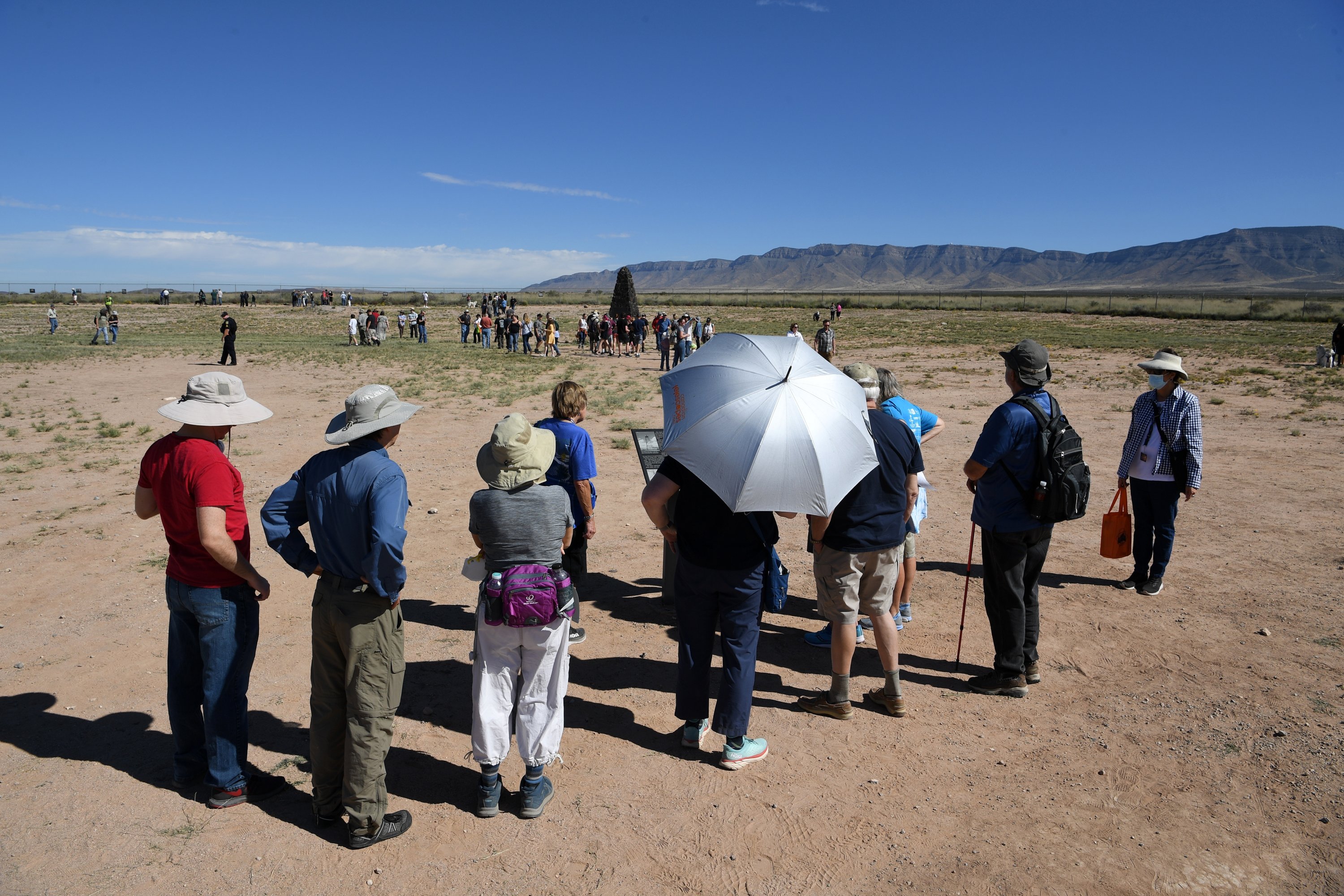 People visit the Trinity Site during an open house, White Sands Missile Range, New Mexico, U.S., Oct. 15, 2022. (Getty Images Photo)