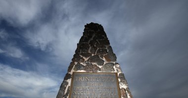A monument is seen at the Trinity Site, where the first atomic bomb was tested in July 1945, White Sands Missile Range, New Mexico, U.S., Oct. 14, 2022. (Getty Images Photo)