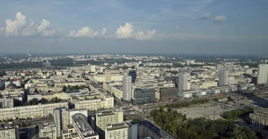 A general view of Warsaw is seen from one of the city's new downtown skyscrapers, in Warsaw, Poland, June 3, 2018. (AP Photo)