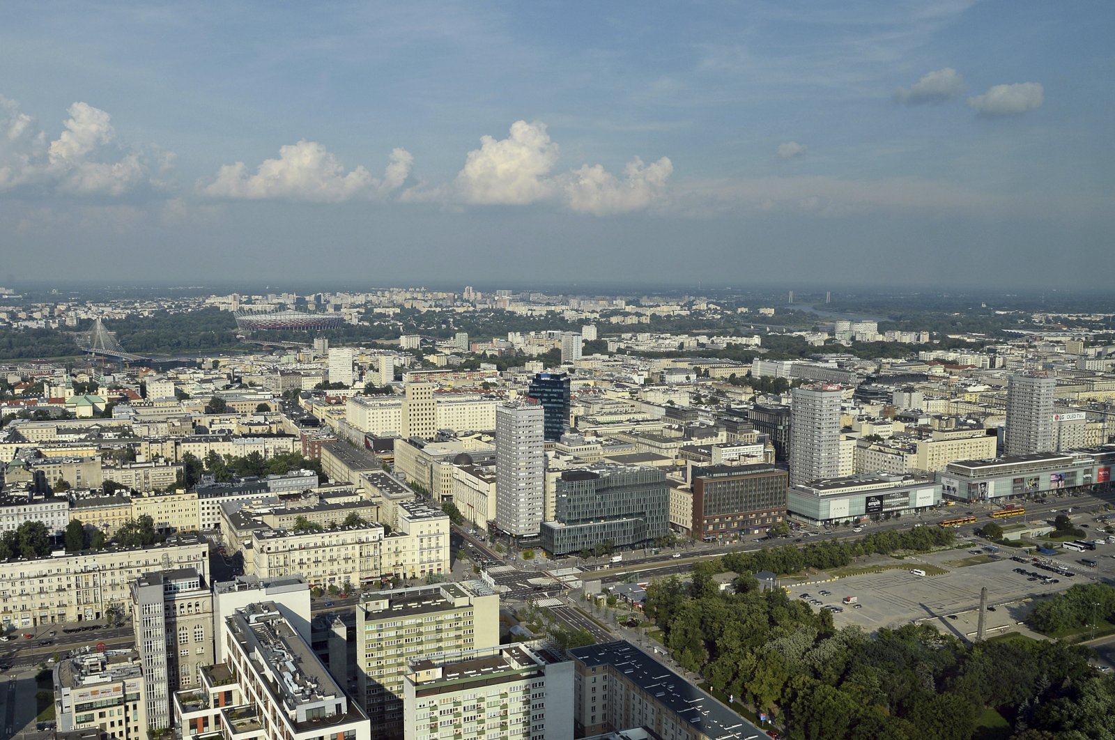 A general view of Warsaw is seen from one of the city&#039;s new downtown skyscrapers, in Warsaw, Poland, June 3, 2018. (AP Photo)