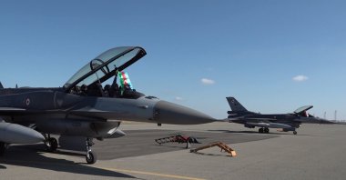 Turkish fighter jets in an undisclosed location in Azerbaijan, Oct. 22, 2023. (DHA Photo)