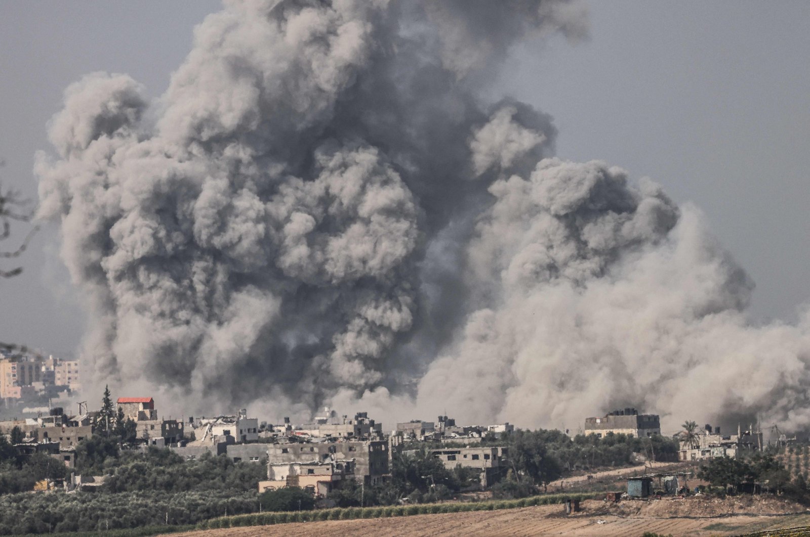 Smoke ascends over the northern Gaza Strip following an Israeli strike, Oct. 23, 2023. (AFP Photo)