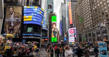 Müzeyyen Senar, fondly known as the "Diva of the Republic," made an appearance in the heart of New York City's Times Square, New York, U.S. (Photo courtesy of Spotify)