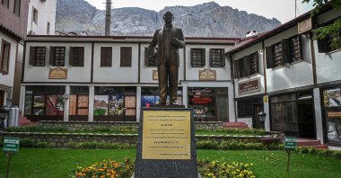 A statue of the founder of modern Türkiye, Mustafa Kemal Atatürk, Kemaliye, Türkiye, Oct. 3, 2023. (AFP Photo)