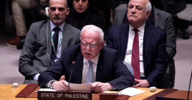 Palestinian Foreign Minister Riyad al-Maliki speaks during a United Nations (UN) Security Council meeting on the conflict in the Middle East at the U.N, headquarters in New York City on Oct. 24, 2023. (AFP Photo)
