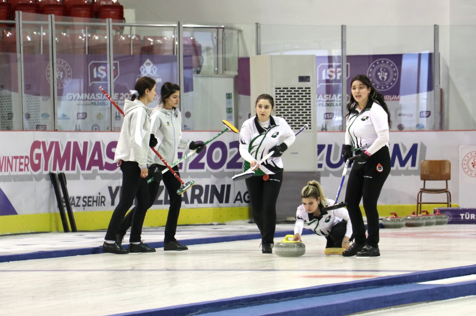 Turkish female curlers train for world championships, Erzurum, Türkiye, Oct. 10, 2023