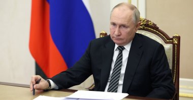 Russian President Vladimir Putin chairs a meeting at the Kremlin in Moscow, Russia, Oct. 25, 2023. (EPA Photo)