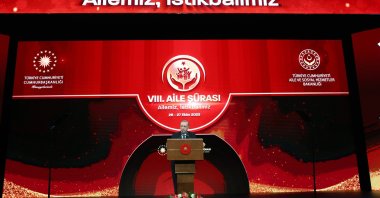 President Recep Tayyip Erdoğan speaks at the Family Council meeting, in the capital Ankara, Türkiye, Oct. 26, 2023. (AA Photo)